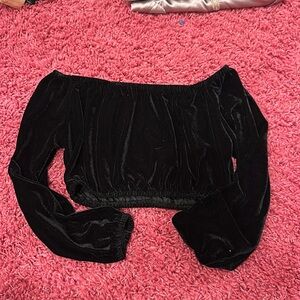 Off the shoulder velvet top